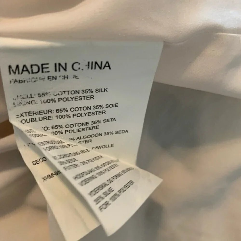 Club Monaco White Blue Tulip Tie Waist Skirt